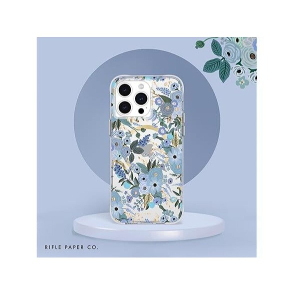 Rifle Paper Co. Apple iPhone 15 Pro Max MagSafe Case -Garden Party Blue